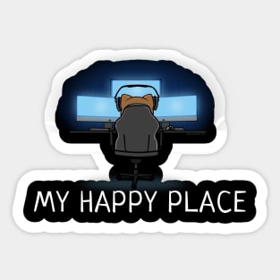 Video Gaming On My Rig Is My Happy Place Sticker